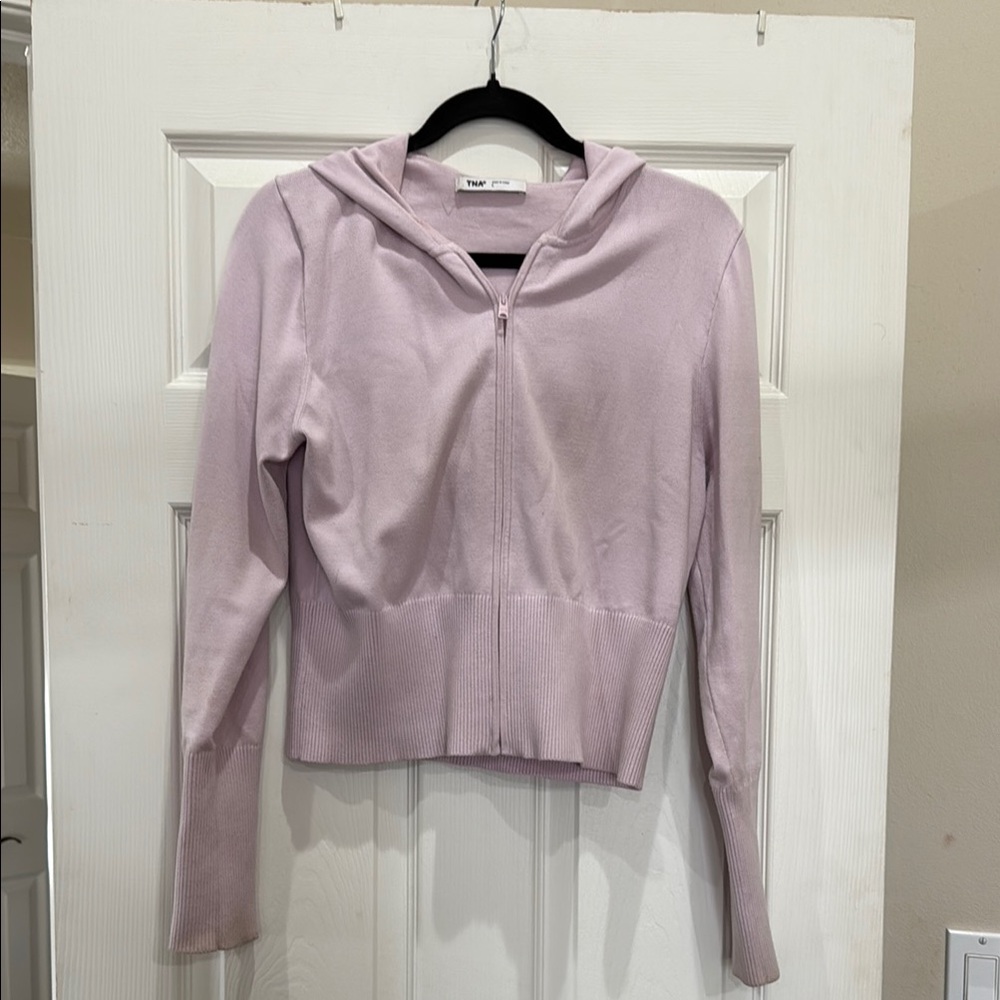 TNA Purple Cropped Fitted Hoodie